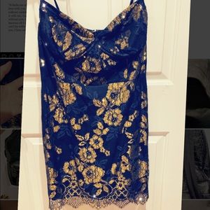 For Love And Lemons black and gold bustier dress